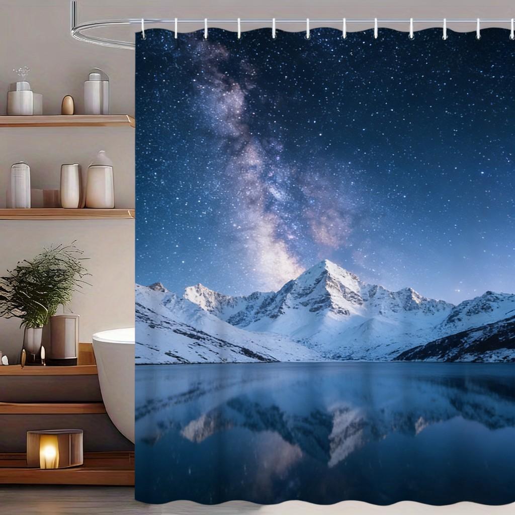 Lush Tropical Rainforest Stream with Giant Monstera Leaves Waterproof Shower Curtain for Bathroom Decor