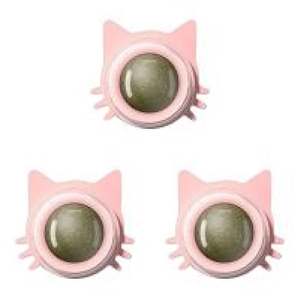 1-5PCS Catnip Wall Toy Ball Rotatable Kitten Lickable Chew Toys Teeth Cleaning Cat Bite Toy For Indoor Cat Kitten Pet Supplies