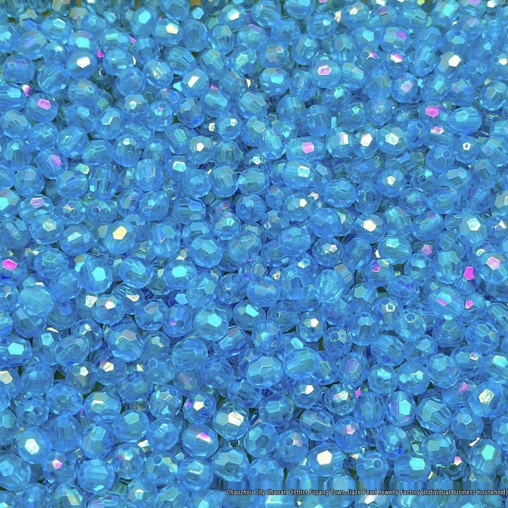 Acrylic AB Color Crystal Beads: Straight Hole Transparent Beads for DIY Phone Chains, Necklaces, and Decorations.