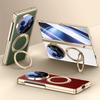 Rotatable Metal Magnetic Bracket Central Axis Magnetic Tempered Glass Protective Film Case For VIVO X Fold 5 Slim Leather Cover