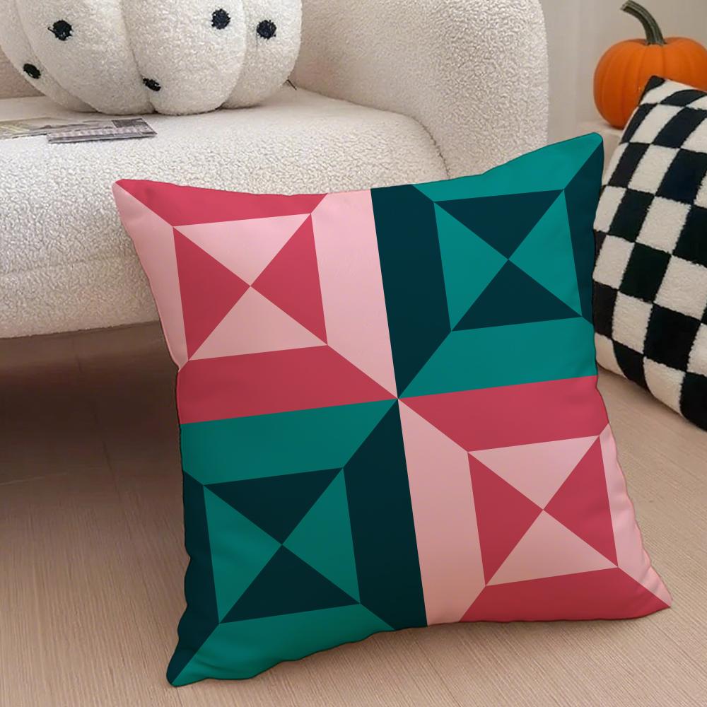 Exotic Portuguese Style Geometric Graphics Art Cushion Cover Throw Pillow Cover Hidden Button Durable Polyester Chair Cushion