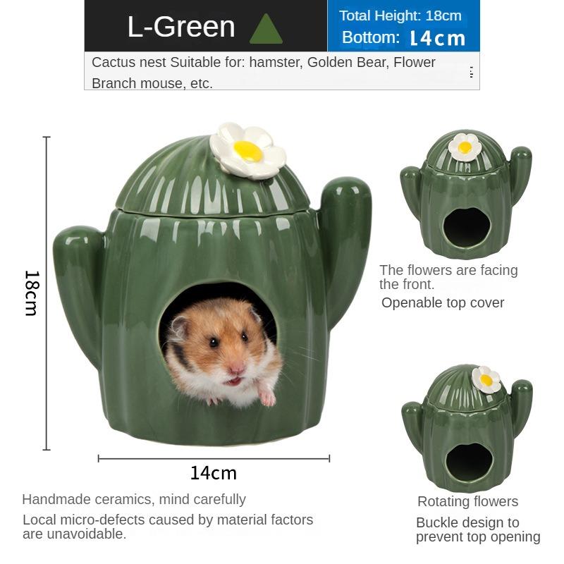 New Cactus Hamster Nest Ceramic Bowl Food Bowl Water Bottle Water Bottle Bracket Golden Bear Avoidance House Landscape Supplies