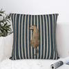 Bohemian Blue Striped Leopard Pillow Cover, Double Sided Soft Polyester Cushion for Living Room Sofa Car Interior Home Decor