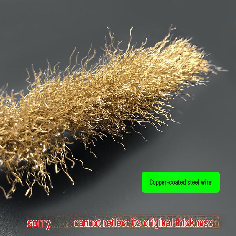 Durable Copper-Plated Wire Brush – Manual Rust Removal Tool with Plastic Handle