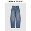 UR Damen Retro Washed Curved Denim Jeans