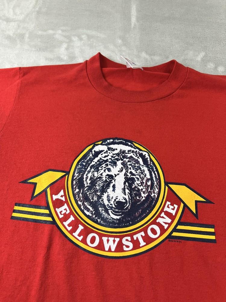 

Vintage 80s Yellowstone Bear Shirt Men Medium Tee Jerzees Made USA National Park Unisex T-Shirt XXXXL