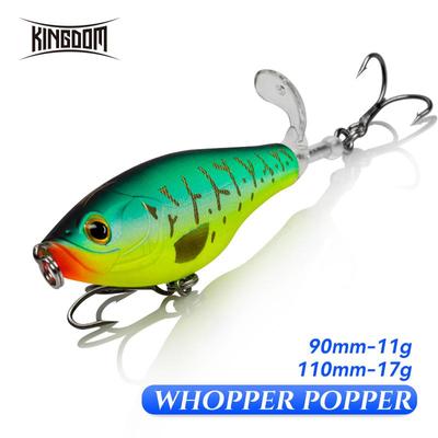 Kingdom Propeller Rybářské návnady 9cm 11cm Plovoucí umělé návnady Hard Plopper Rybářské potřeby s měkkým otočným ocasem