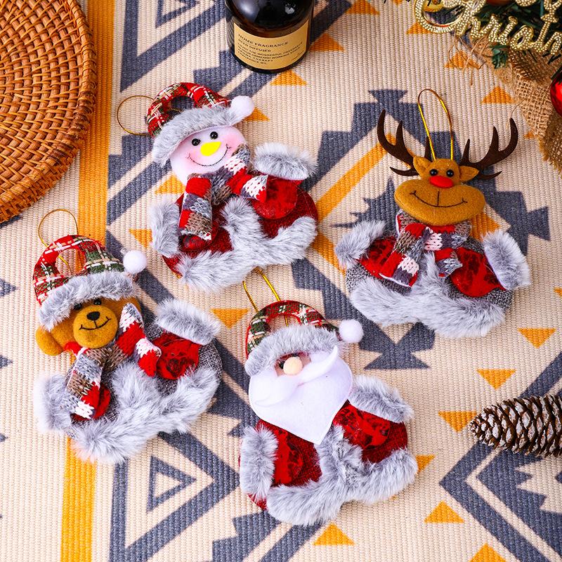 Décorations de Noël, pendentifs en tissu, pendentifs pour sapin de Noël, cadeaux pendentifs poupée Père Noël
