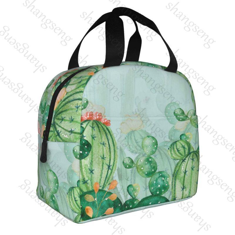 Cartoon cactus Lunch Bag Insulation Bento Pack Aluminum Foil Rice Bag Meal Pack Ice Pack Student Bento Lunch Handbag