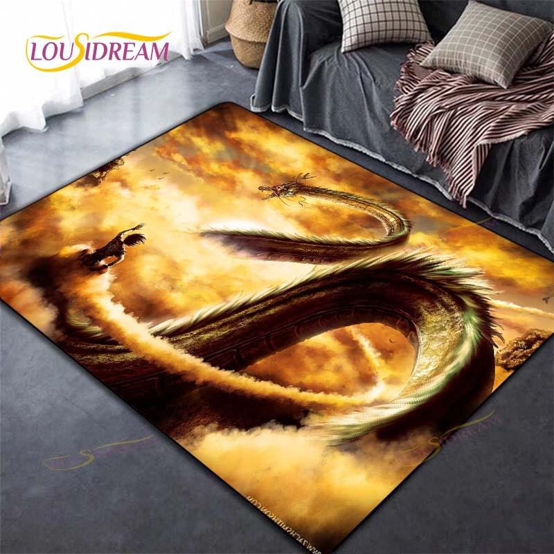 Alfombra antideslizante con dibujos de Dragon Ball Goku para suelo, alfombra cuadrada de calidad para habitación, suelo de baño y cocina extraíble, alfombra impermeable