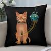 Katze und Roboter Kunst Kissenbezug, Sci-Fi Abenteuer Design Kissenhülle für Wohnzimmer Schlafzimmer Heimdekor Geschenk Kissenbezug