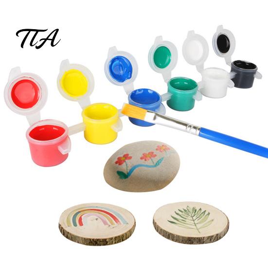 Non-Toxic Paint 1 Set 12 Colors Mini Acrylic Paints with Brushes And Palette, 2ml Per Cup, Kids & Adults Craft Paint, Strips for DIY Crafts,