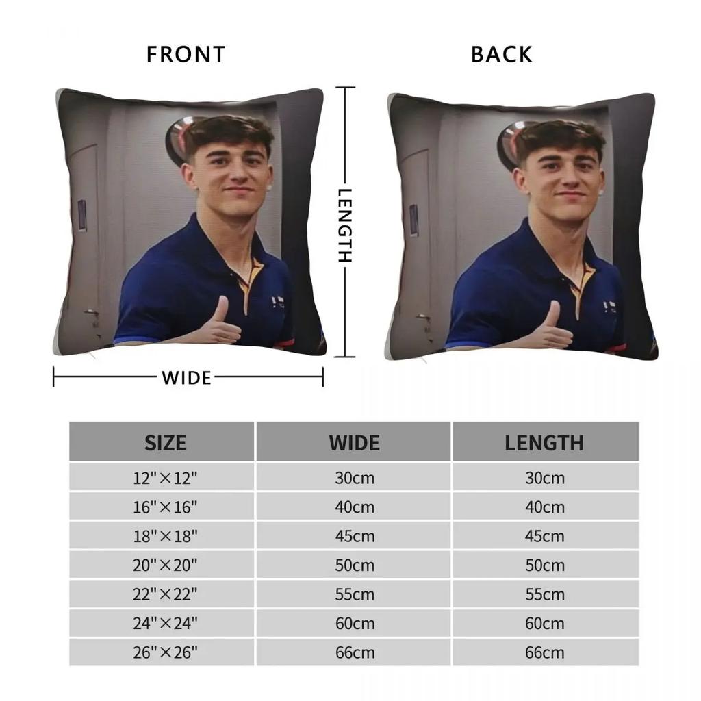 Pablo Gavi Sport Spain Football Pillowcase Printing Polyester Cushion Cover Gift Throw Pillow Case Cover Home Zippered 40X40cm