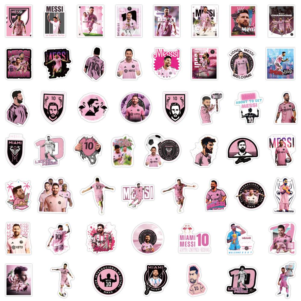 50 Sheets Messi Football Star Graffiti Stickers for DIY Decoration - Waterproof for Bottles, Helmets, and Computers