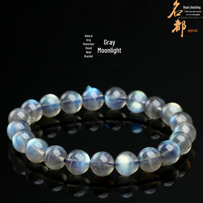Natürliche Graue Mondstein & Hellblaue Labradorit Perlen für DIY Schmuck