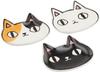 Ceramic Ai Face Plates, Set of 3, Cat Brothers, 23115, 9 X 9.5 X 1.5cm