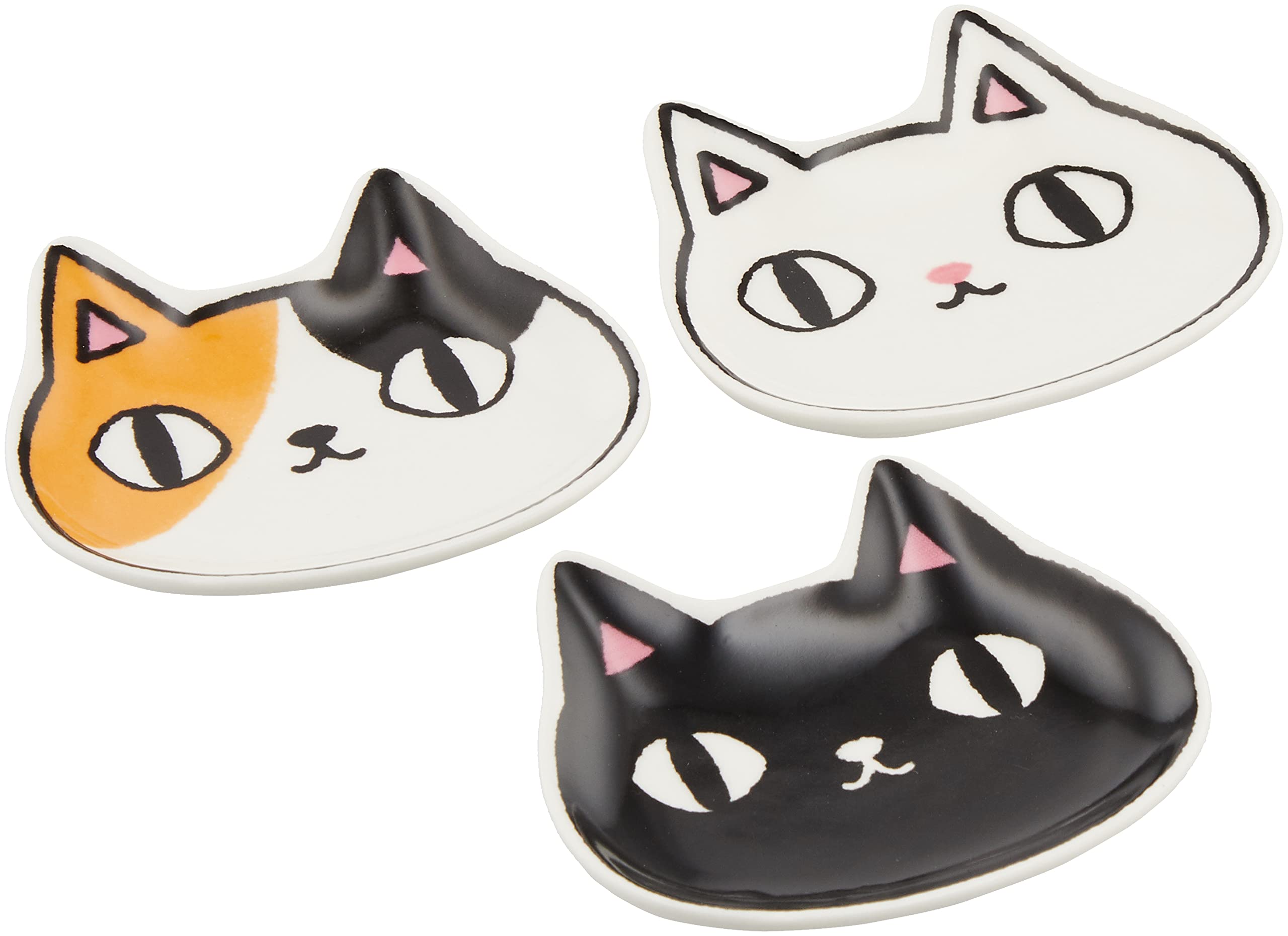 

Ceramic Ai Face Plates, Set of 3, Cat Brothers, 23115, 9 x 9.5 x 1.5cm