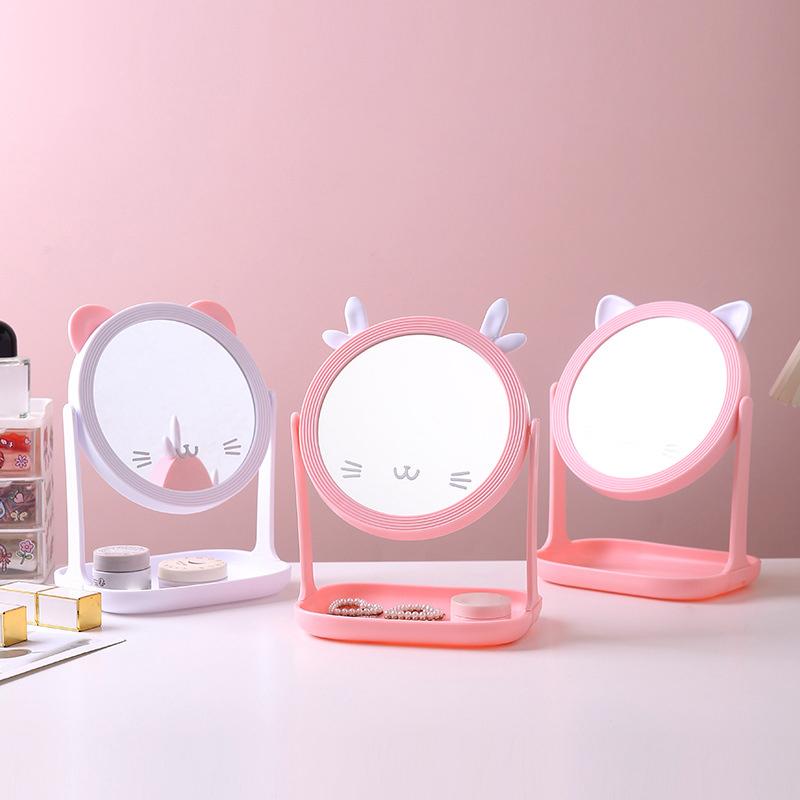 Desktop Sunflower Style Makeup Mirror For Girls Dressing Holding Jewelry Beauty Mirror For Bedroom Dormitory Dressing Mirror