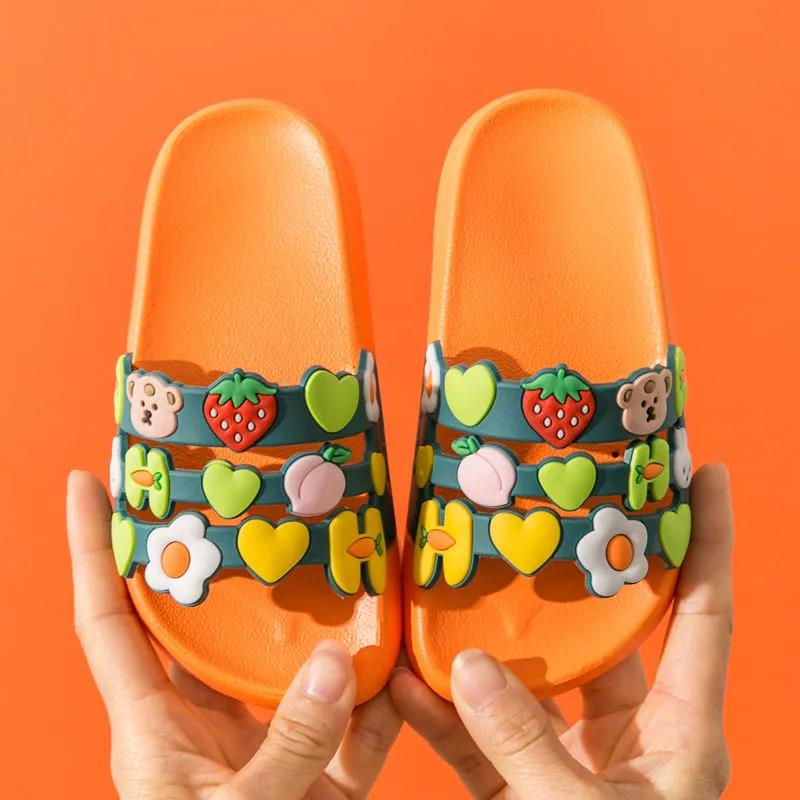 Papuci pentru copii din PVC din desene animate de vară pentru copii, papuci drăguți pentru casă, pantofi pentru familie, curcubeu, papuci pentru copii mici