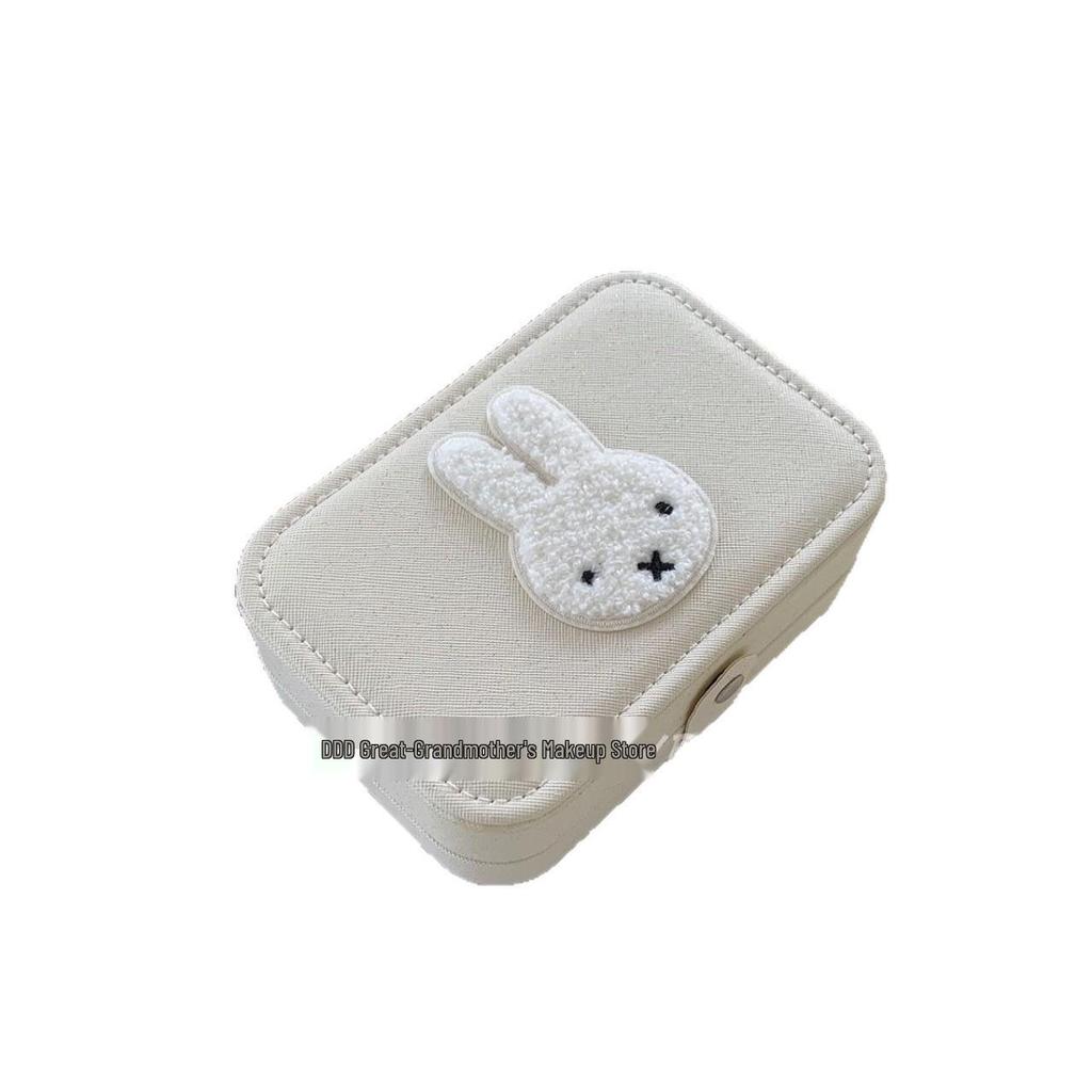 Miffy Rabbit Jewelry Box - Large Capacity Portable Cartoon Storage for Earrings, Rings, and Necklaces.