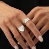 Exaggerated Wide Ring Set Heart Shaped Women Jewelry Fashion Joint Rings  Ladies