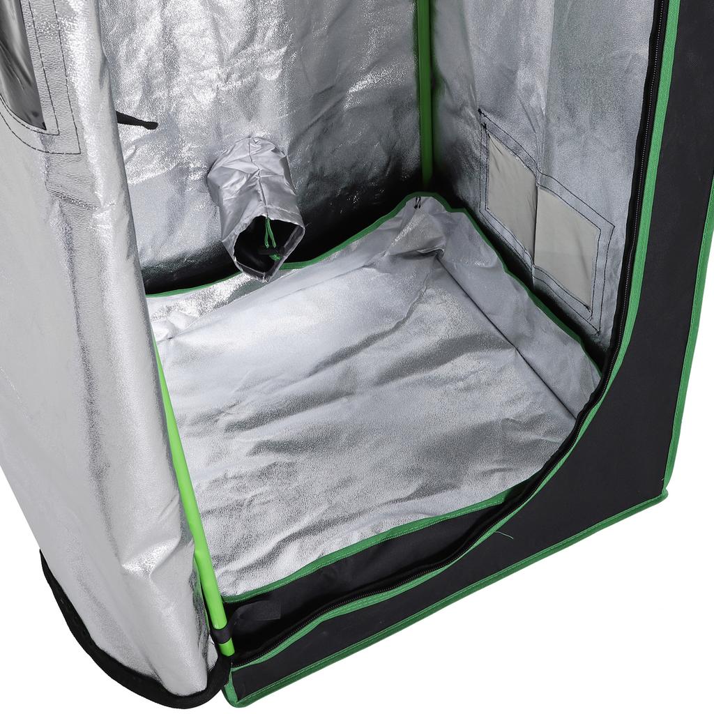 Grow Tent Reflective Mylar Hydroponic with Adjustable Vents and Floor Tray for Indoor Plant Growing, 60 x 60 x 140 cm (24.5" x 24.5" x 55")