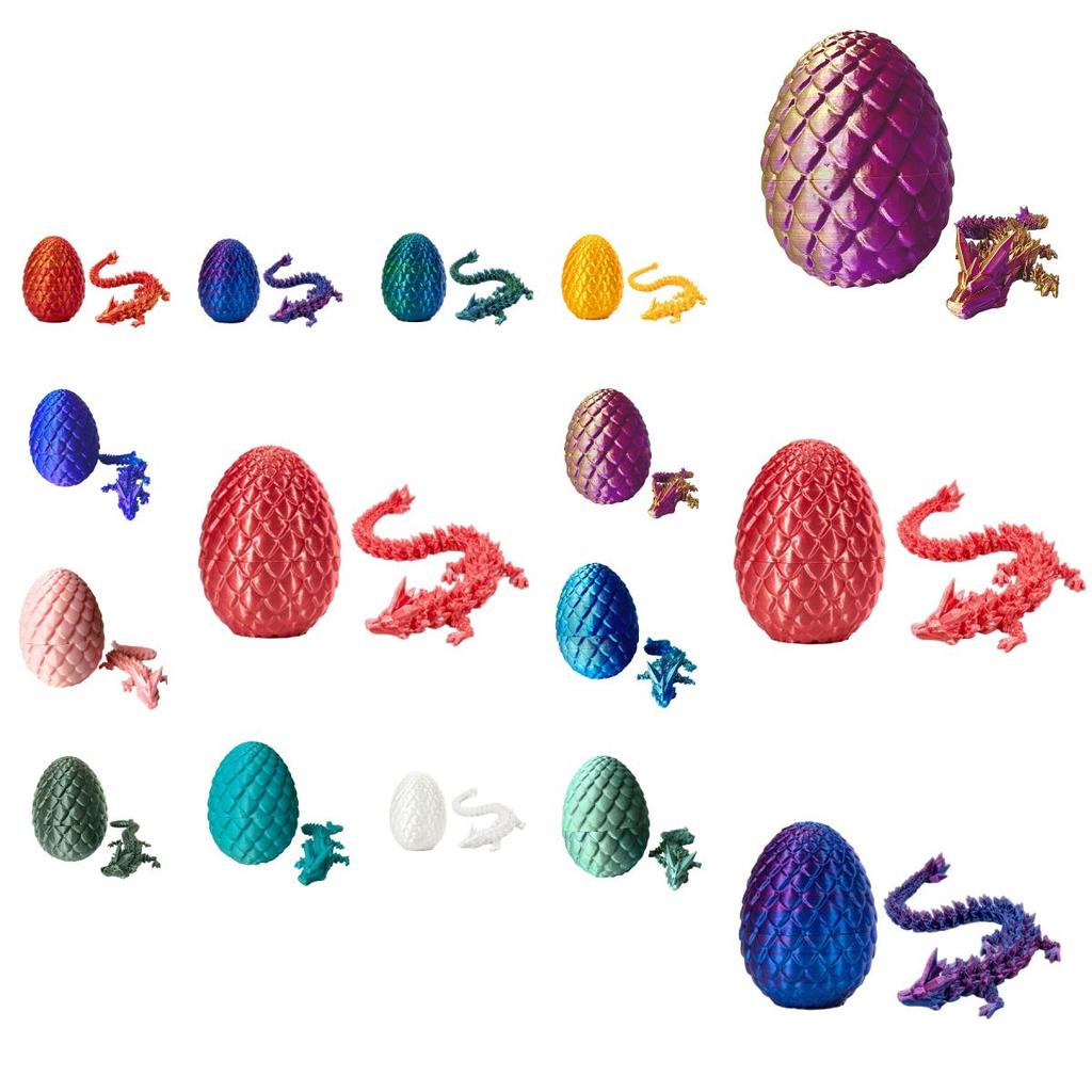 Exquisite Gem Dragon Collectibles Vibrant Silk Blue-green Dragon Egg Set Assembly Required