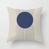 Blue Nordic Style Pillow Cover Geometric Stripe Double-Sided Sofa Window Guest Home Pillow Case Square Shape Pp Cotton