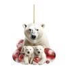 Organic Playful Glass Arctic Bear Family Christmas Decorations For Charm Auto