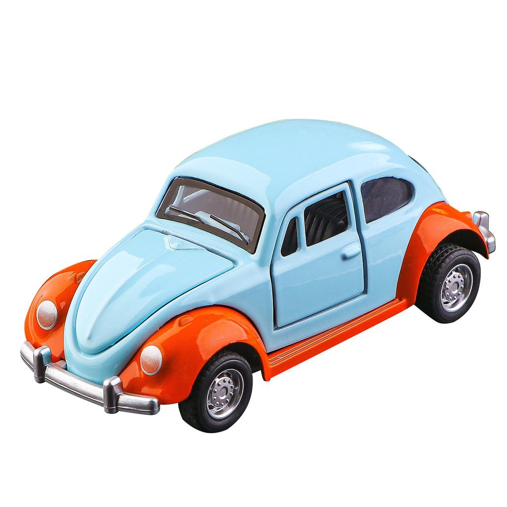 Beetle Simulation Retro Classic Car Alloy Car Model Three-door Pull-back Toy Car Ornaments