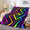 Neon Zigzag Flannel Blanket Warm Soft Halloween Christmas Decorative Couch Warm Cozy All-Season Gift