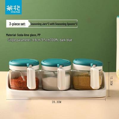 Glass Seasoning Jar & Oil Pot Set with Rack