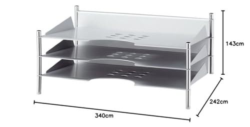 Plus Steel Tray, A4 Size, 3 Tiers, DT-003, 89-279, Silver