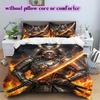 Fire and Death Pattern Bedding Quilt Set Quilt Cover Pillowcase Home Decoration Birthday Gift (1 * duvet cover + 2 * pillowcase, without core)