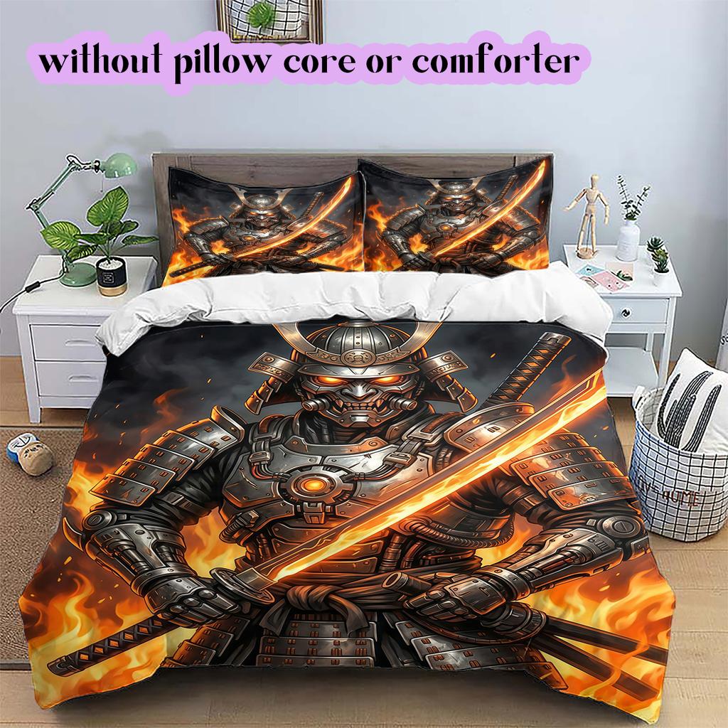 Fire and Death Pattern Bedding Quilt Set Quilt Cover Pillowcase Home Decoration Birthday Gift (1 * duvet cover + 2 * pillowcase, without core)