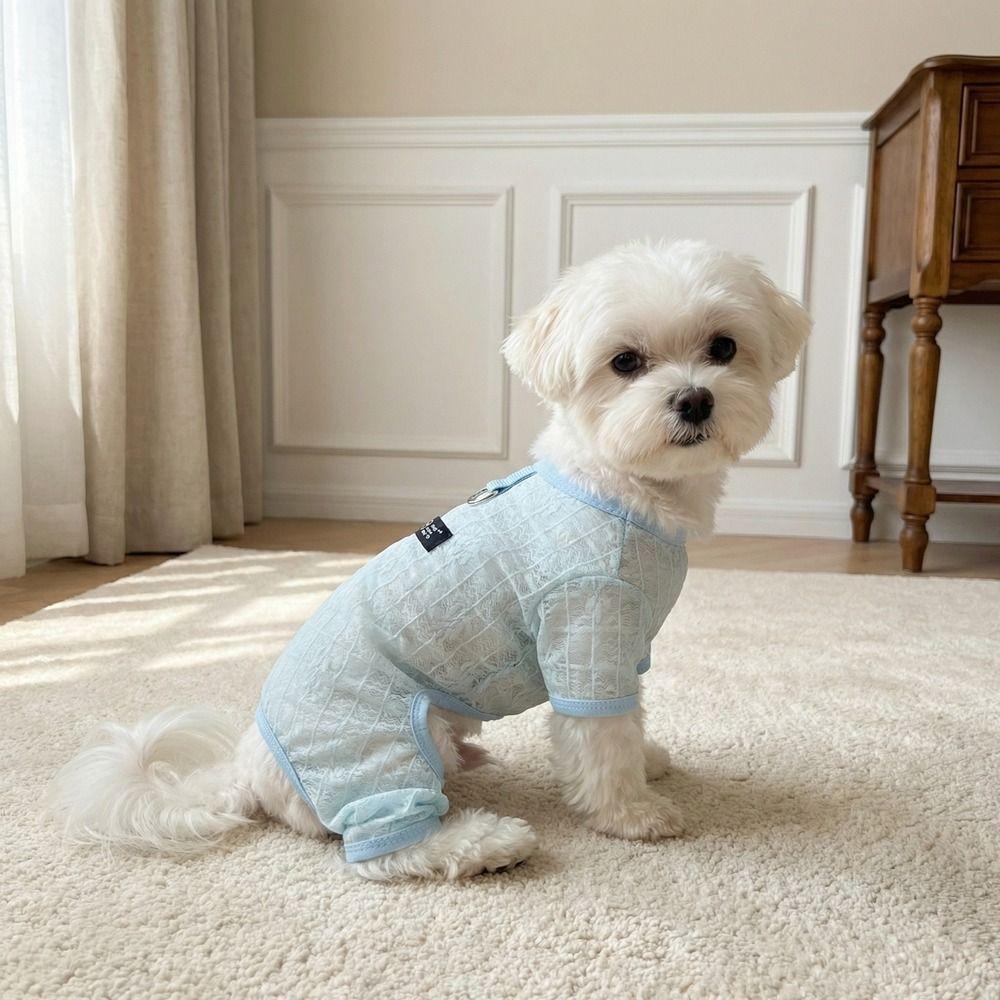 Atmungsaktive Mesh Hundesonnenkleidung Dünner Blumenprint Hundekühlender Overall Mit Leine Hundesonnencreme Kostüm Tägliche Kleidung