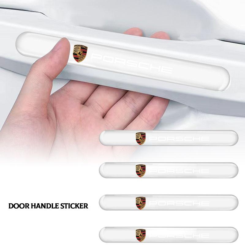 4Pcs Car Door Handle Protector Sticker Auto Styling For Porsche Boxster Cayenne Panamera Macan Cayman 911 918 996 917 991