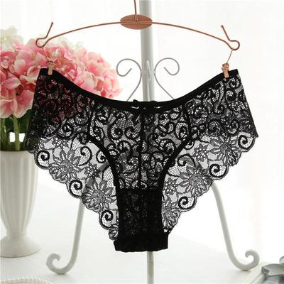 Damen-Spitzenhöschen, transparente Unterwäsche, hohle, weiche Slips