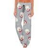 Women's Casual Fashion Comfort Pajama Pants Christmas Print Drawstring Wide Leg Pants