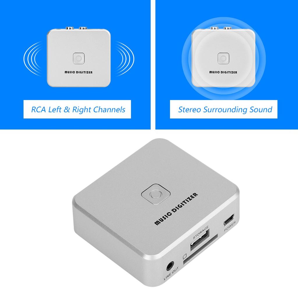 RCA levý a pravý kanál hudební digitalizátor 128 kbps U disk SD karta MP3 digitalizátor