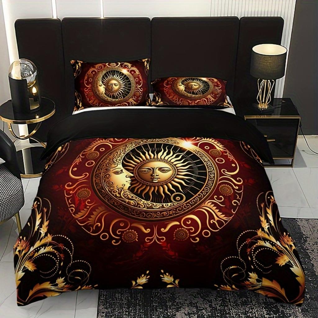 Mystic Celestial Sun Moon 3D Printed Bedding Set Comfortable Duvet Cover King Queen Twin Size Bithday Gift Bedroom Decoration