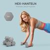 2 X 6kg Hexagonal Dumbbells Weights Set with Non-Slip Grip for Home Gym Workout, Grey