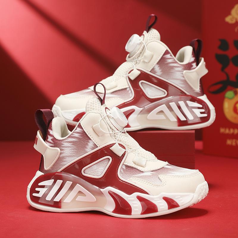 Year of the Snake limited boys shoes spring and summer new children's sports basketball shoes middle aged red boy natal year
