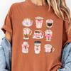 Pink Coffee Coquette Comfort Color Shirt, Coffee Lovers Bow Shirt, Coquette Lovely Mama Gift Iced Coffee Shirt, Oversized Espresso Shirt