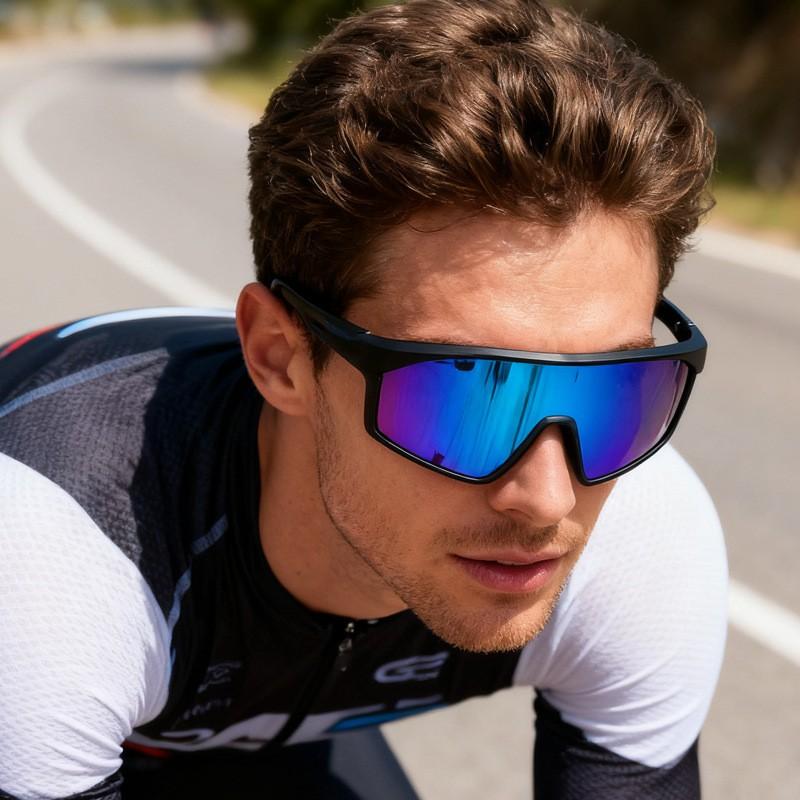 Y2K Style Polygonal Frame Sunglasses Cycling Hiking Outdoor Sports UV400 Protection Gradient Lens