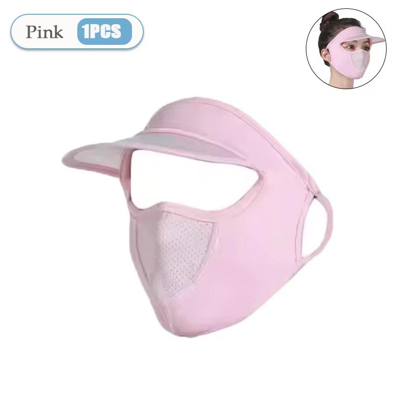 

Summer Sunscreen Full Mask Anti UV Breathable Sun Hat Ice Silk Cooling Full Face Coverage Outdoor Cycling Sun Protection Hats