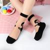 5 Pairs of Light and Breathable Cartoon Bear Mid Calf Socks for Women In Spring and Summer