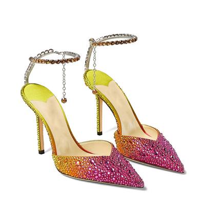 Summer33 -43 Sandals Rhinestone High Heels 8 .5cm /10cm Open Toe Women 'S Shoes Party Wedding Bridal Shoes Brand Show