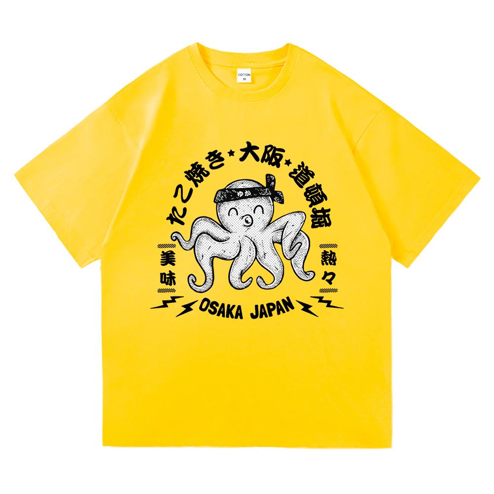 

Футболка Osaka Dotonbori Мода Мужская/Женская Забавная Ретро Такояки Осака Пьяный Осьминог Футболка Унисекс Винтажные Хлопковые Футболки 4XL