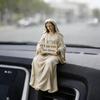 Jesus Resin Car Ornament Figurine Compact Sitting Design Handcrafted Jesus Statue Dashboard Table Shelf Home Office